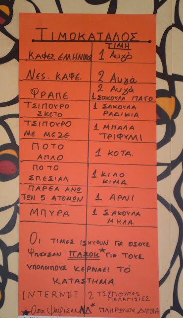 Ένας τιμοκατάλογος.. ΟΛΑ τα λεφτά