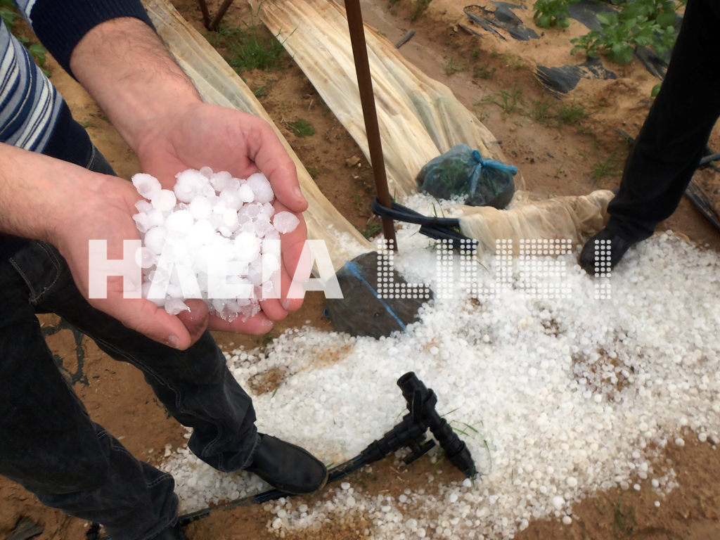 Τώρα- Χαλάζι στην Ηλεία