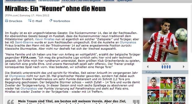 Αφιέρωμα της FIFA στον Μιραλάς