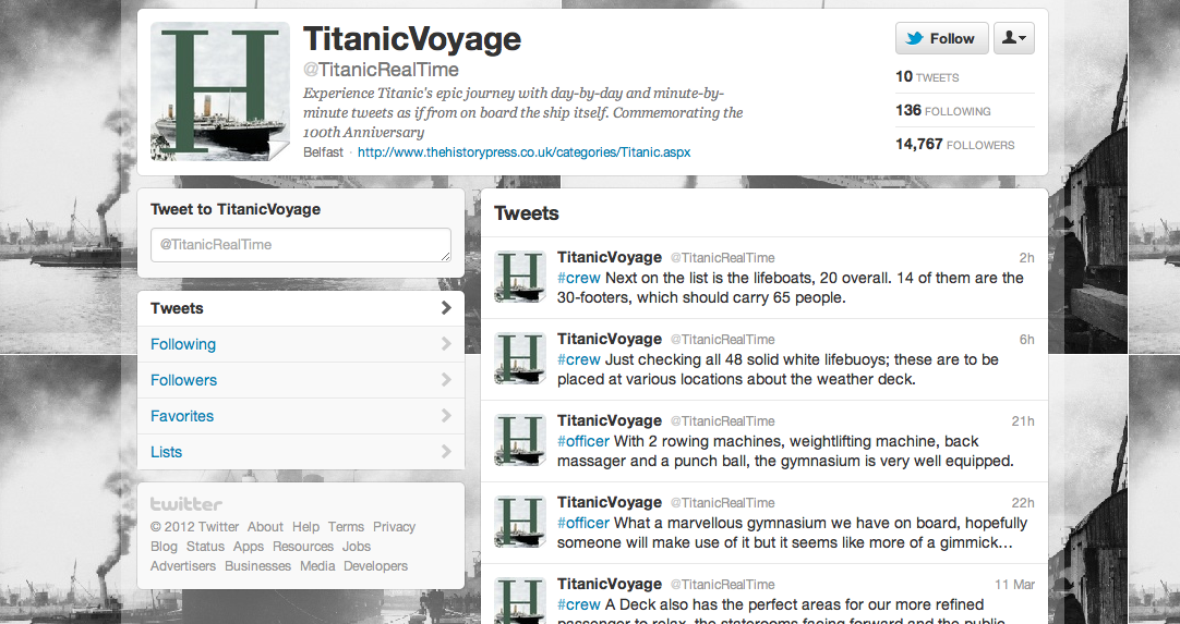 O Τιτανικός στο Twitter