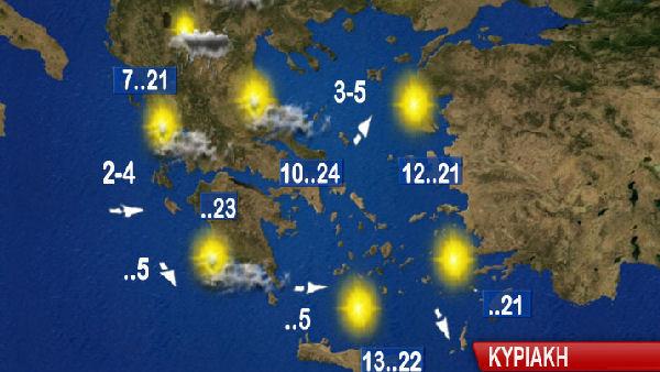 Ο καιρός της Κυριακής