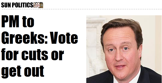 Ο Κάμερον σε ρόλο Μέρκελ