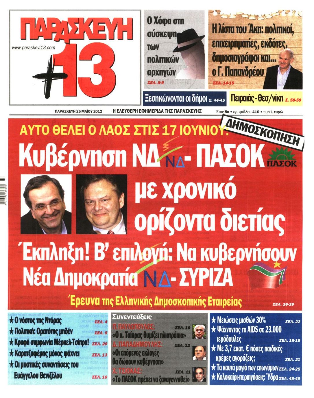 Το πρωτοσέλιδο της “Παρασκευής+13”