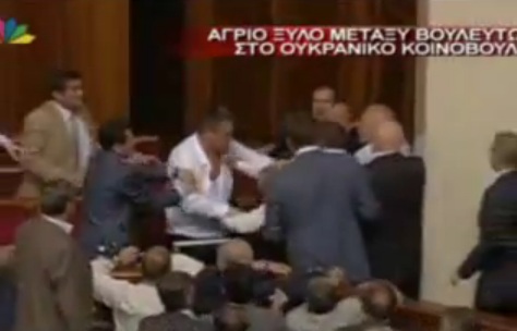 Άγριο ξύλο στο κοινοβούλιο