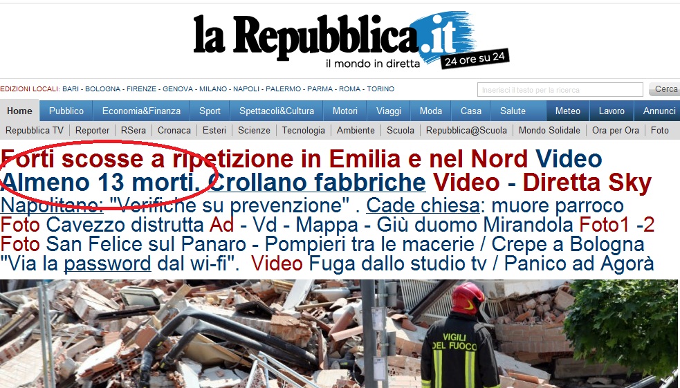 13 οι νεκροί στην Ιταλία