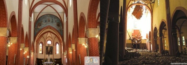 Η εκκλησία πριν και μετά το σεισμό