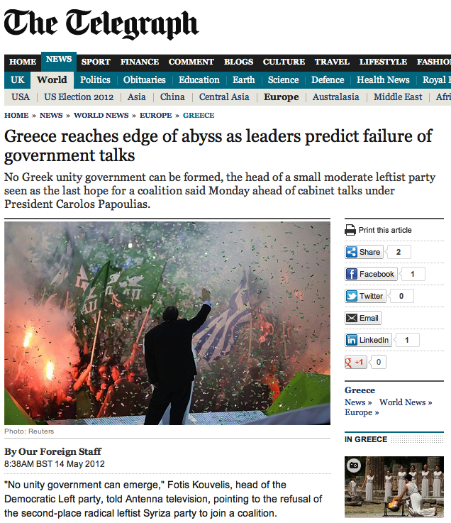 “Η Ελλάδα στην άκρη της αβύσσου”