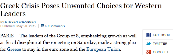 Η New York Times για την Ελλάδα