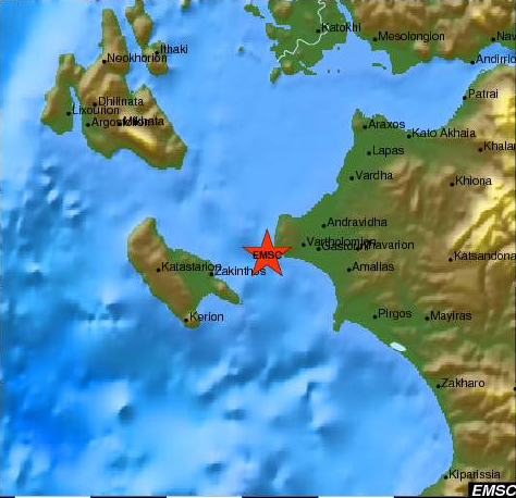 Τώρα-Σεισμός κοντά στη Ζάκυνθο