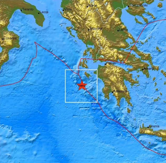 4,2R νοτιοδυτικά της Ζακύνθου