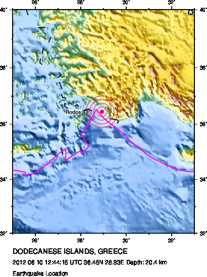 Τώρα-5.7 δίνει το σεισμό το USGS
