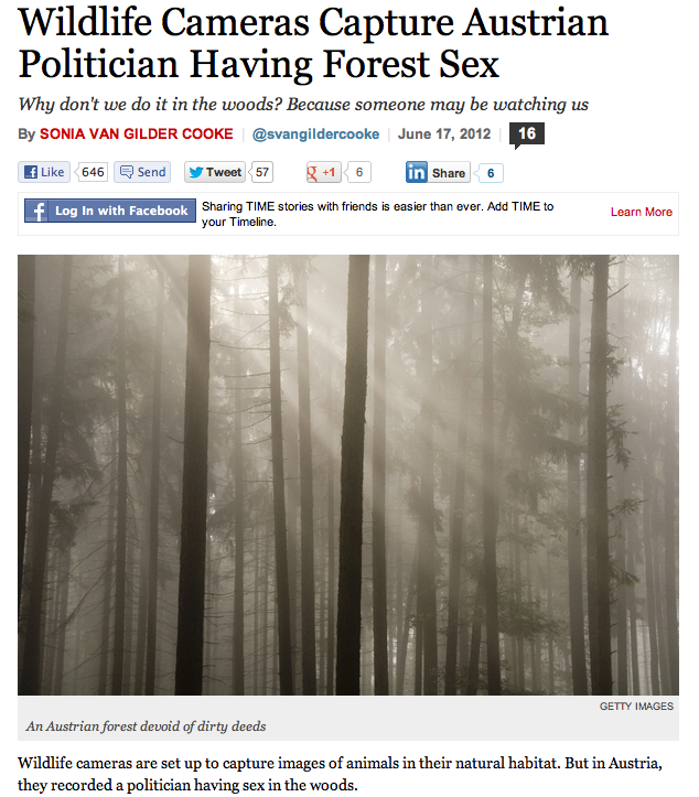 Ο πολιτικός και το σεξ στο δάσος