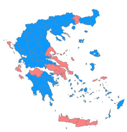 Τα αποτελέσματα σε όλη την Ελλάδα