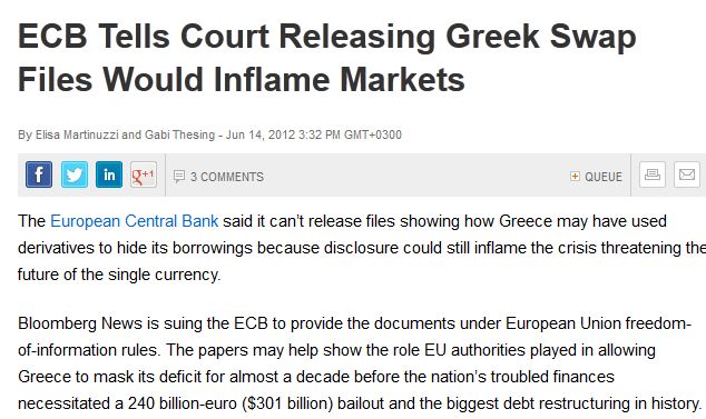 Μήνυση για τα ελληνικά swaps