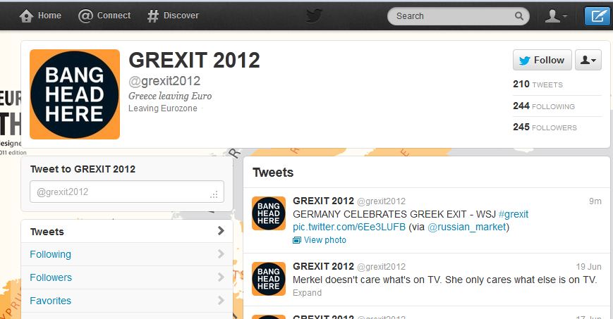 H έξοδος από το ευρώ στο Twitter