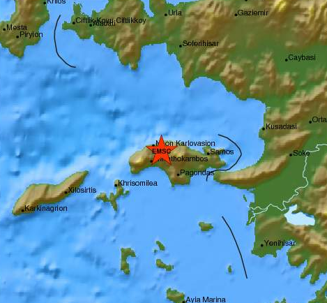 Σεισμός μεταξύ Φούρνων και Σάμου
