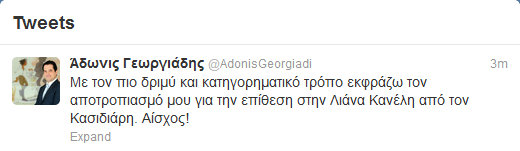 Γεωργιάδης:«Αίσχος»