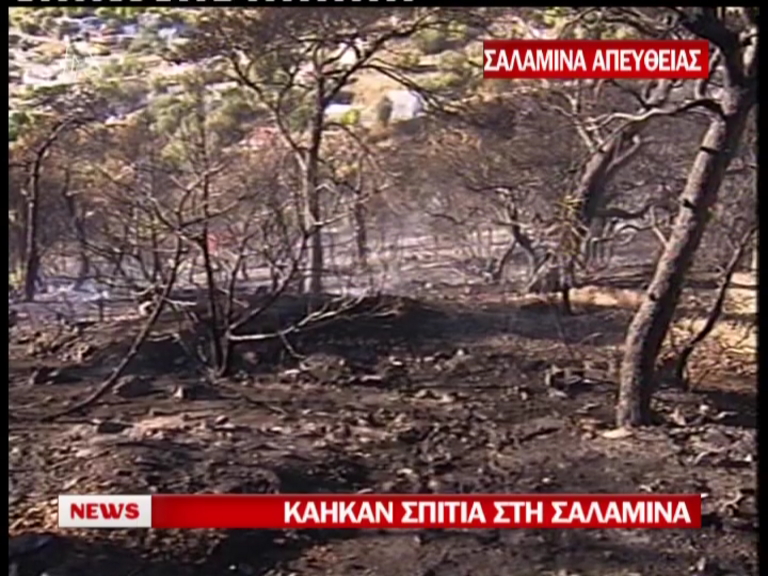 Ελέγχεται η φωτιά στη Σαλαμίνα