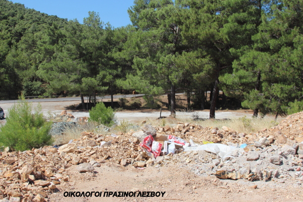 Μπάζα σε δάσος της Λέσβου