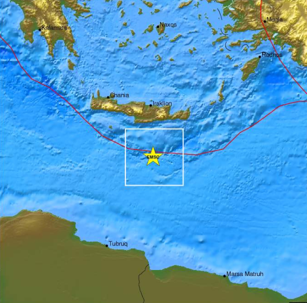 Σεισμός 4,4 R νότια της Κρήτης