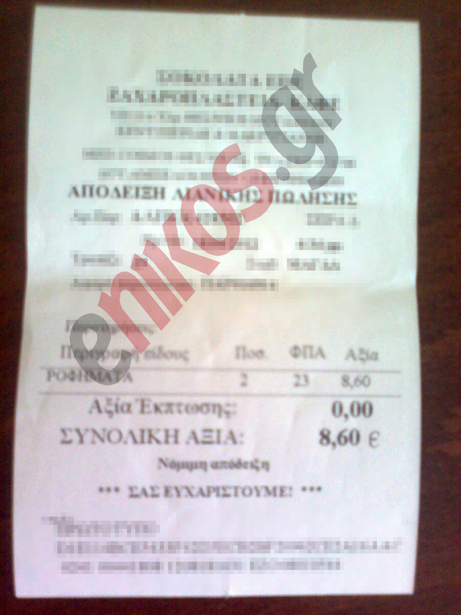 Δύο καφέδες 8,60 ευρώ!