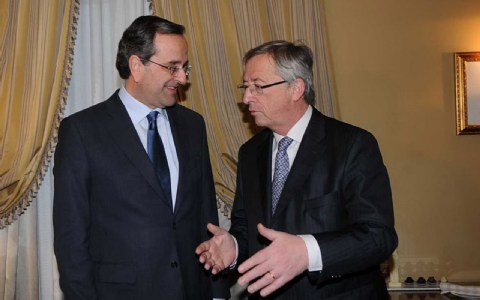 Σε εξέλιξη η συνάντηση Σαμαρά-Γιούνκερ