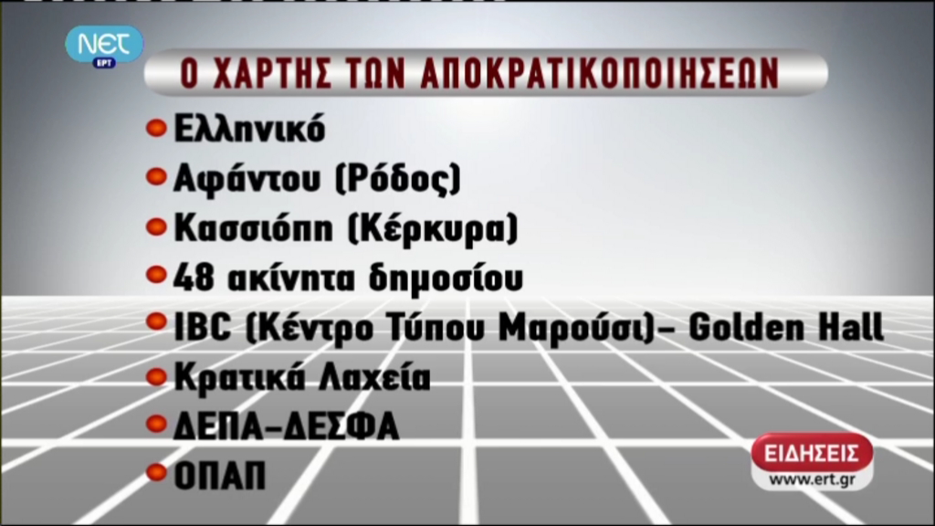 Αυτά θα αποκρατικοποιηθούν