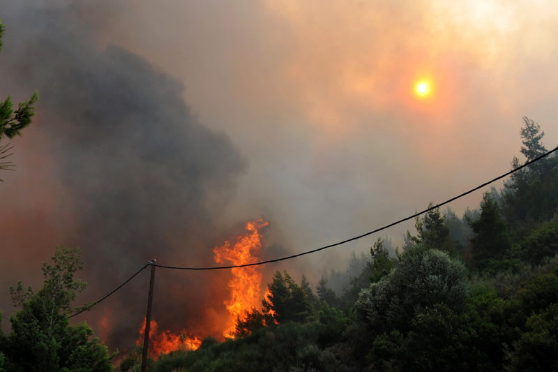 Τώρα-Πυρκαγιά στο Σολομό Κορινθίας