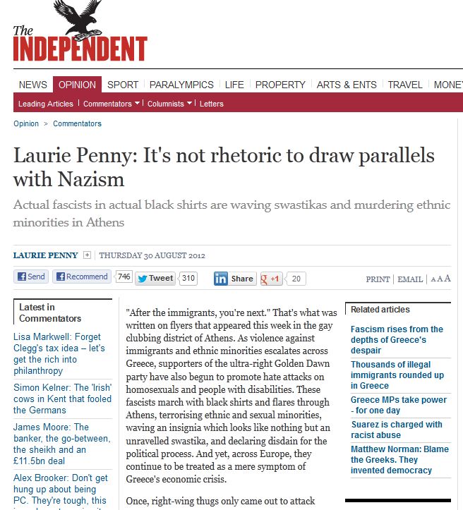 Η Independent “κράζει” τη Χ.Αυγή