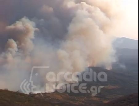Βίντεο από τη φωτιά στην Αρκαδία