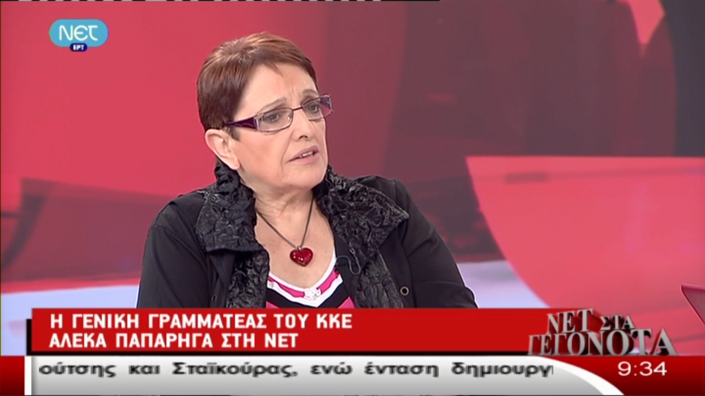 Παπαρήγα: Μπράβοι της νύχτας στη Χρυσή Αυγή