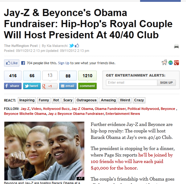 H Beyonce μαγειρεύει για τον Obama