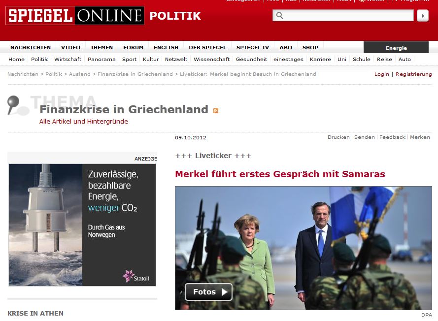 Το Spiegel για τα επεισόδια