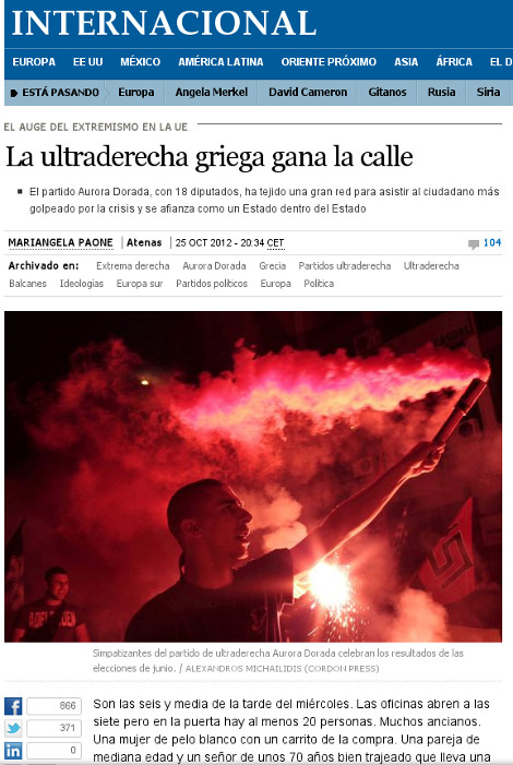 El Pais: Η Χρυσή Αυγή προσπαθεί να γίνει κράτος