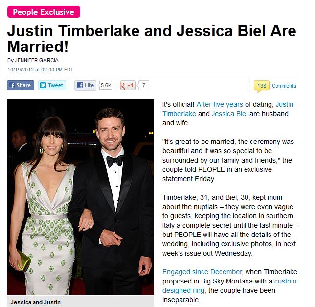 Παντρεύτηκαν Biel και Timberlake