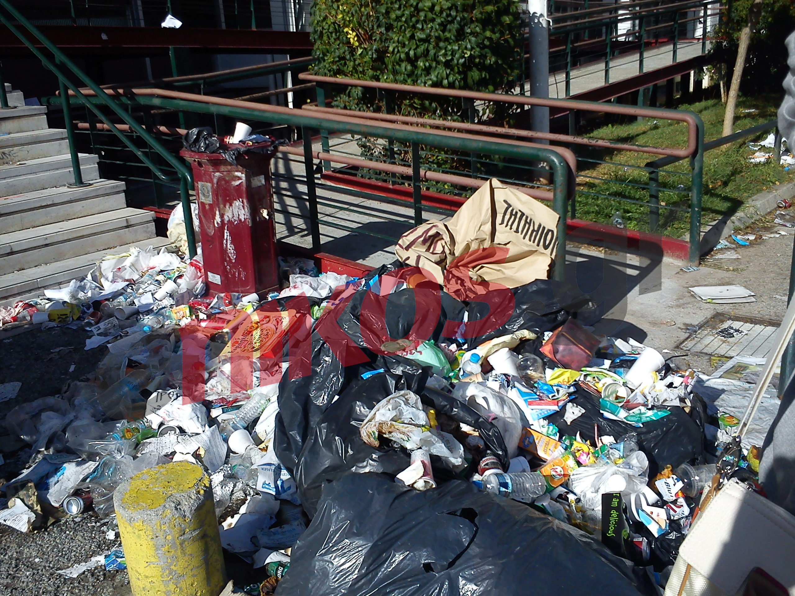 Ξύλο στο ΑΠΘ για τα σκουπίδια