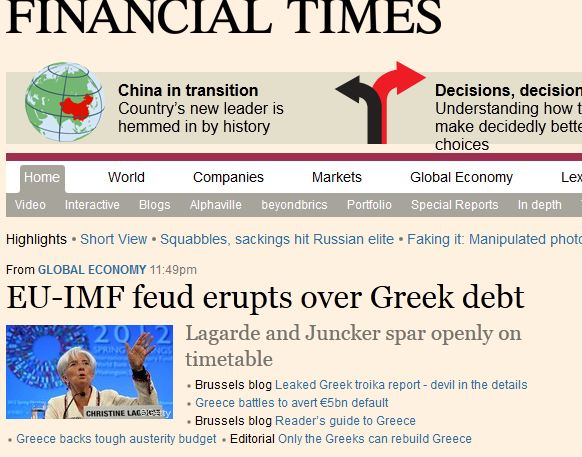 FT: Έριδα ΔΝΤ-ΕΕ για το ελληνικό χρέος