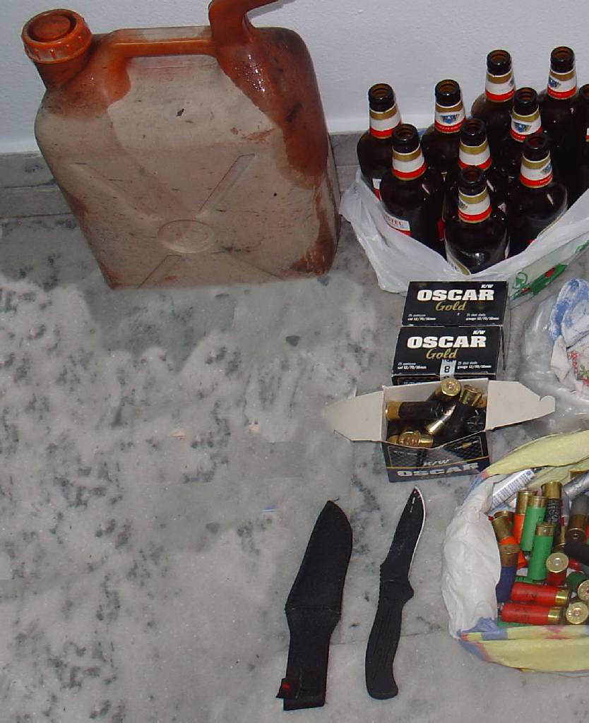 Eίχαν καραμπίνα, σφαίρες, μολότοφ