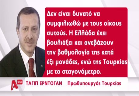 Οι προκλητικές δηλώσεις του Ερντογάν