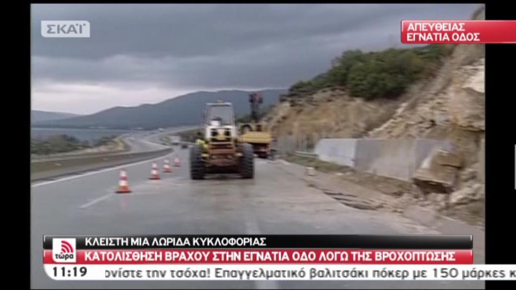 Βίντεο: Η κατολίσθηση στην Εγνατία