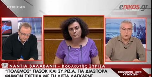 Βαλαβάνη: Εγώ είπα μόνο αυτά που άκουσα για τη λίστα