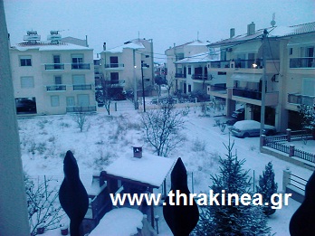 Όλα λευκά στη Θράκη