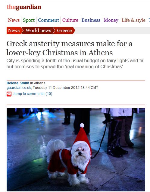 Guardian: Φτωχά τα Χριστούγεννα στην Αθήνα