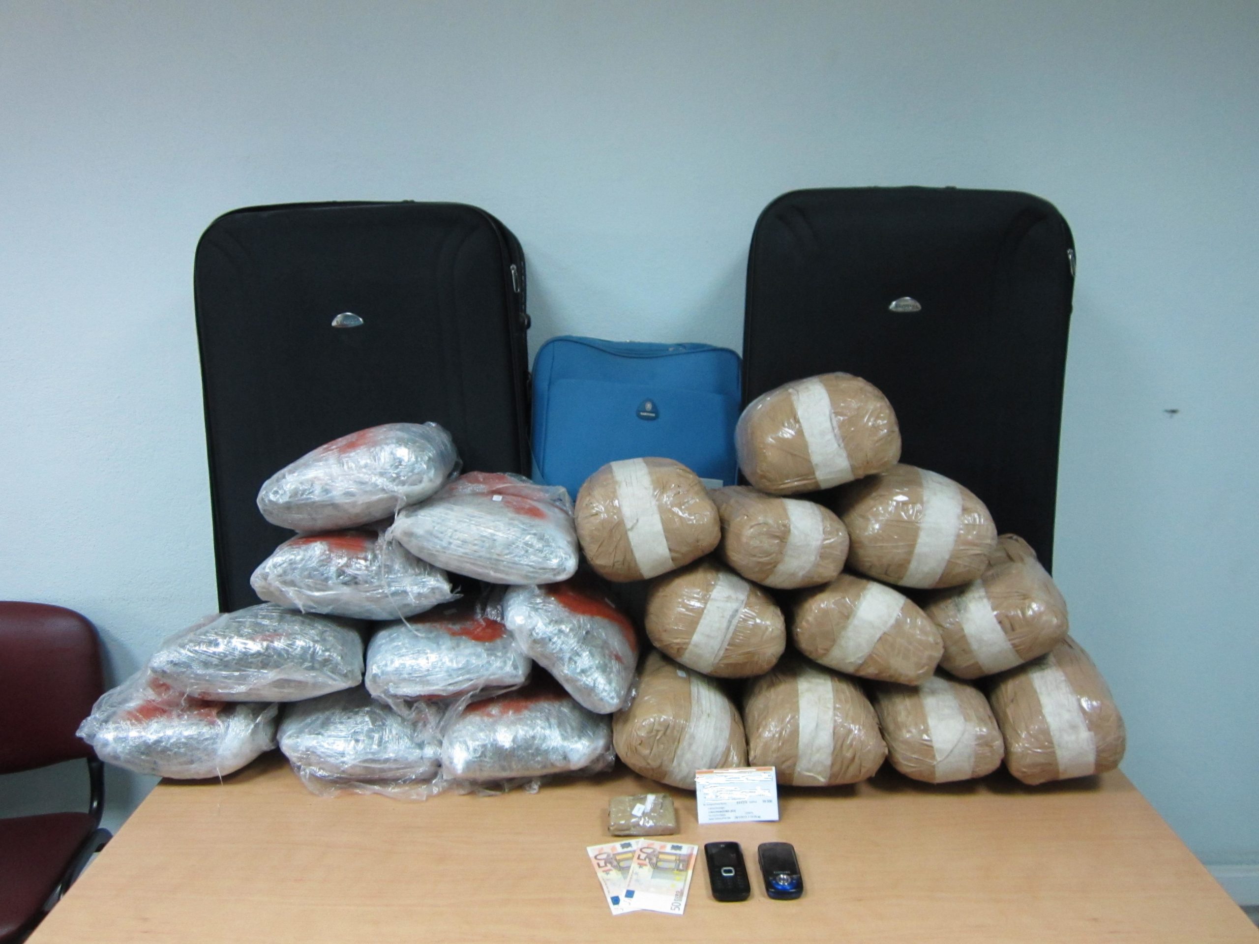 Βαλίτσες γεμάτες ναρκωτικά