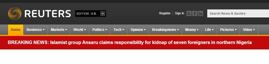 Η Ansaru ανέλαβε την ευθύνη για την απαγωγή