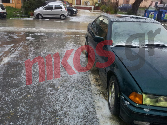 Έντονη χαλαζόπτωση στην Κέρκυρα