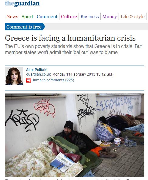 Guardian: Η Ελλάδα σε βαθιά ανθρωπιστική κρίση