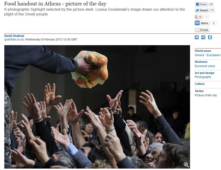 Guardian:Φωτό της ημέρας η δωρεάν διανομή τροφίμων