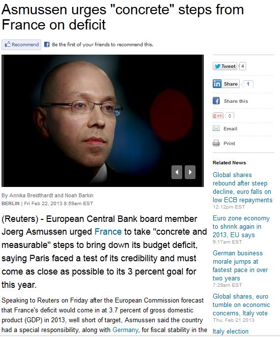 Ο Άσμουσεν πιέζει την Γαλλία