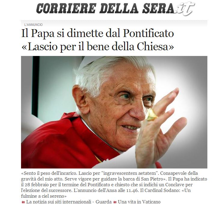 Η ανακοίνωση του Πάπα